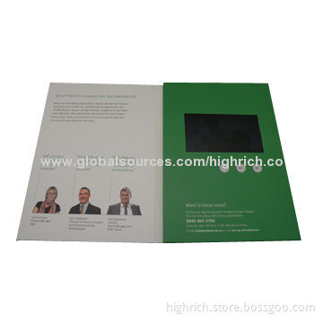 4.3-inch LCD Screen Video Card Brochure for Product Launches, Supports Loading Logo